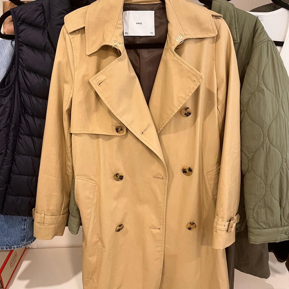 MANGO Cream Trench Coat